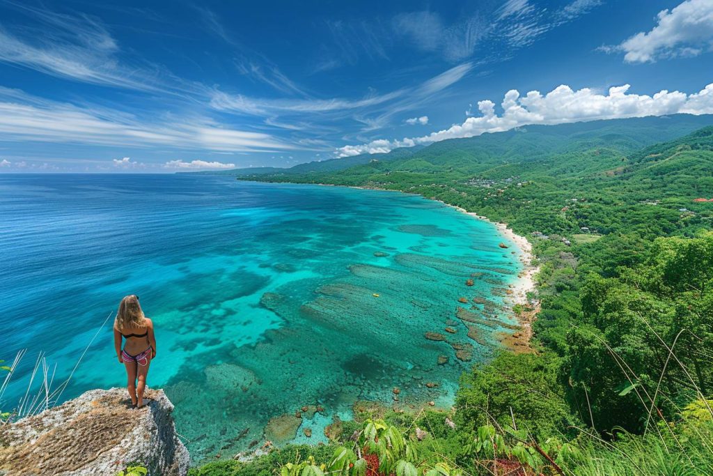 Découvrez la vue panoramique des hauteurs de Deshaies sur Grande Anse